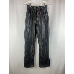 Abercrombie & Fitch 0 Curve Love 90s Straight Ultra HighRise Vegan Leather Pants